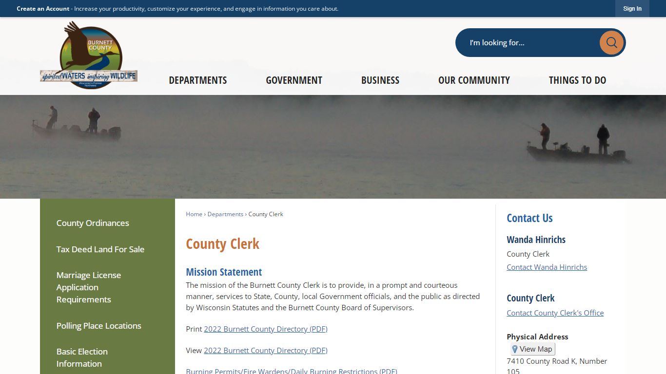 County Clerk | Burnett County, WI - Official Website